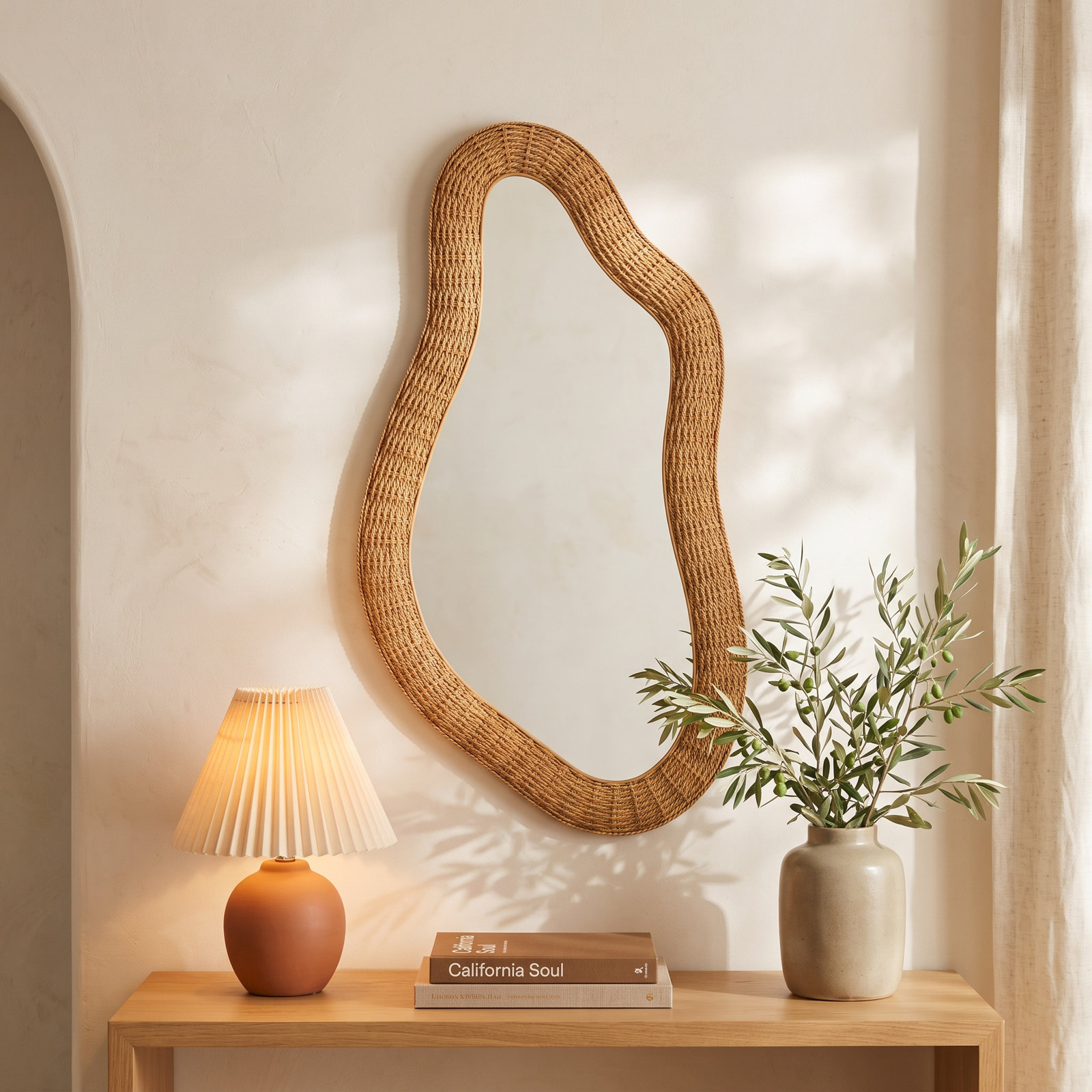 Jay Seagrass Asymmetrical Wall Mirror