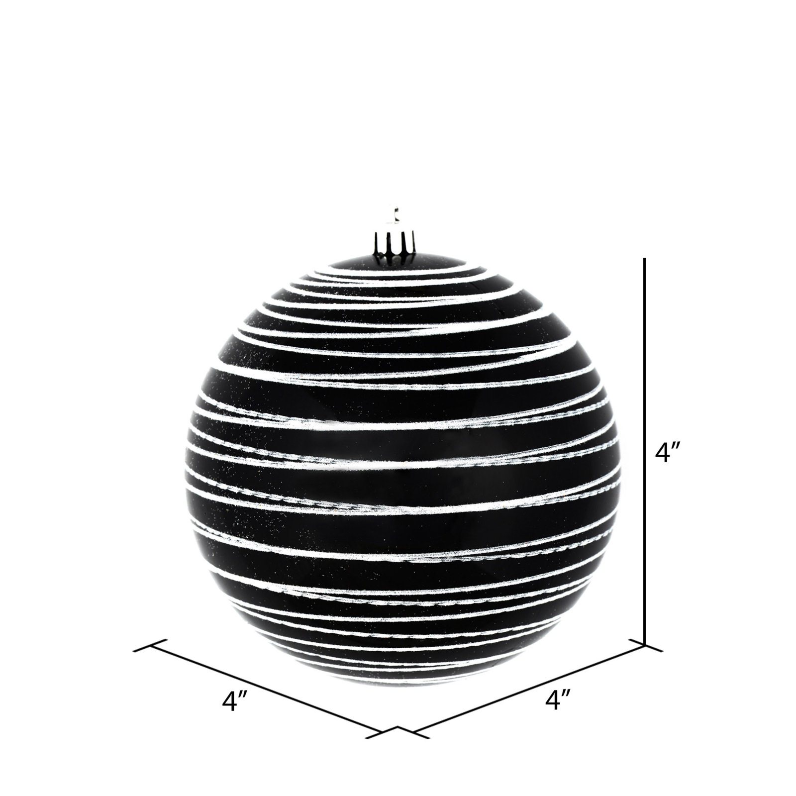 4" Shatterproof Bauble, Black
