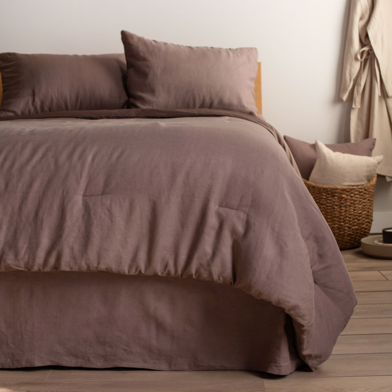 100% French Linen Bedskirt, Twin, Clove