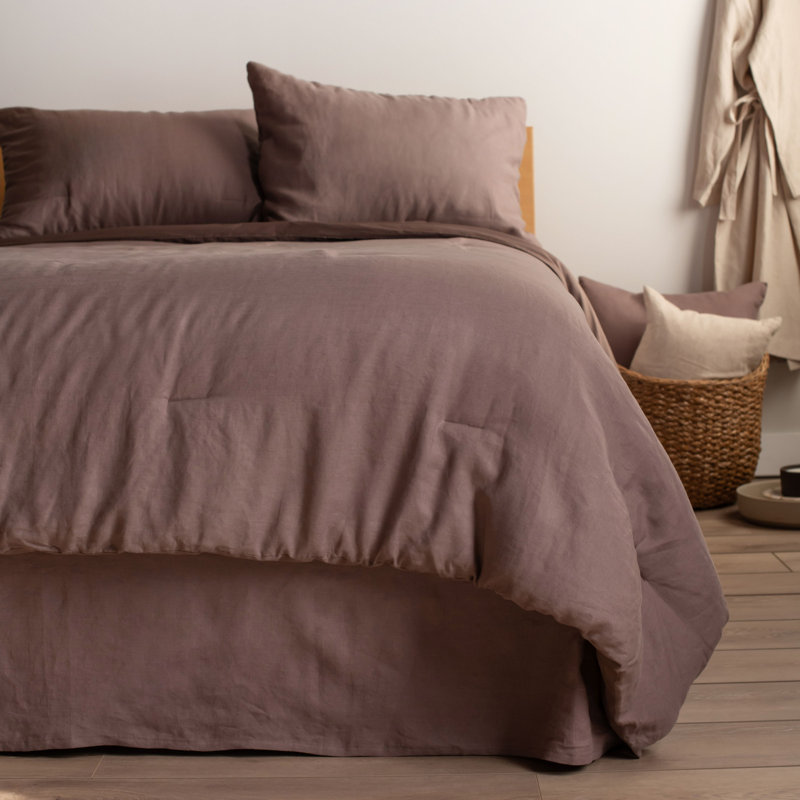 100% French Linen Bedskirt, Full, Clove