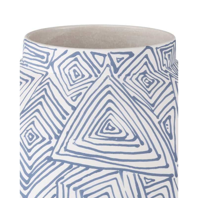 Vase moyen à plis bleus, H 12 po x l 12 po x P 12 po