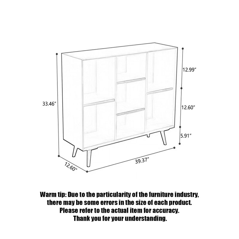 Bibliothèque Minimalist Modern Living,  (3 tablettes) H 33,46 po x l 39,37 po x P 12,6 po, Brun
