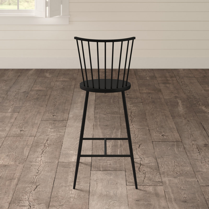 Lincoln Black Metal Spindle Back Counter Stool