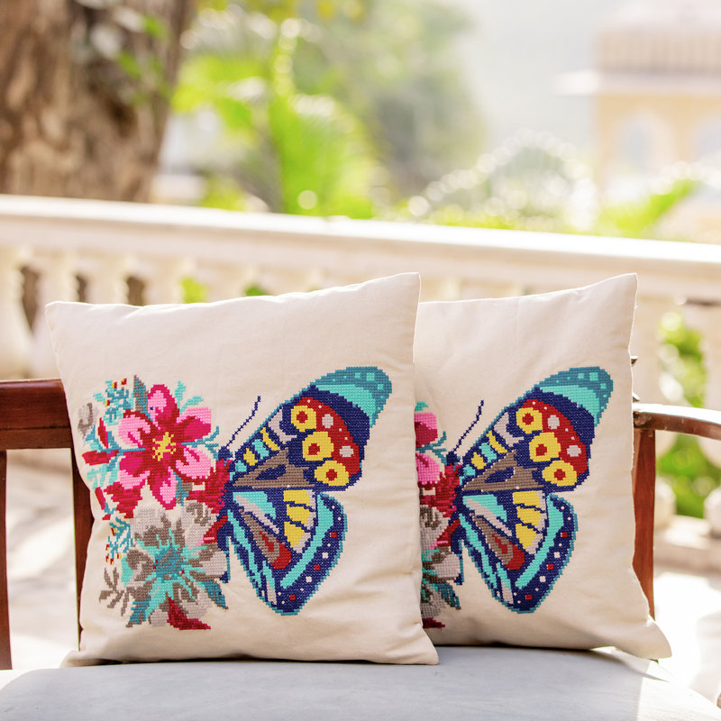 Housse de coussin réversible en coton 