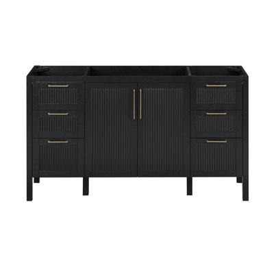 Ensemble de meuble-lavabo simple 60 po en chêne noir Luka