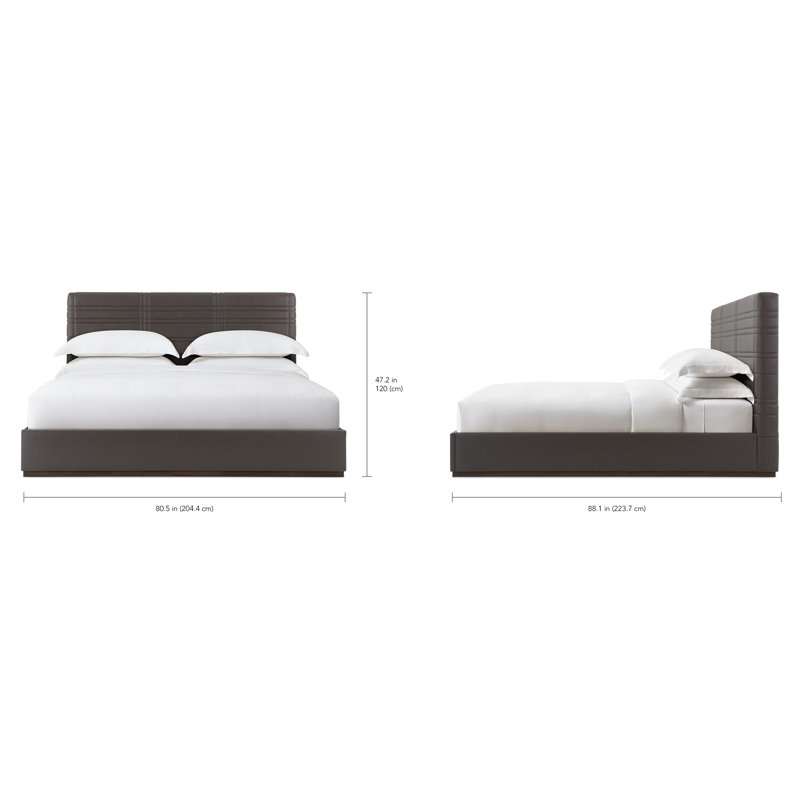 Milan Upholstered Bed, Gray