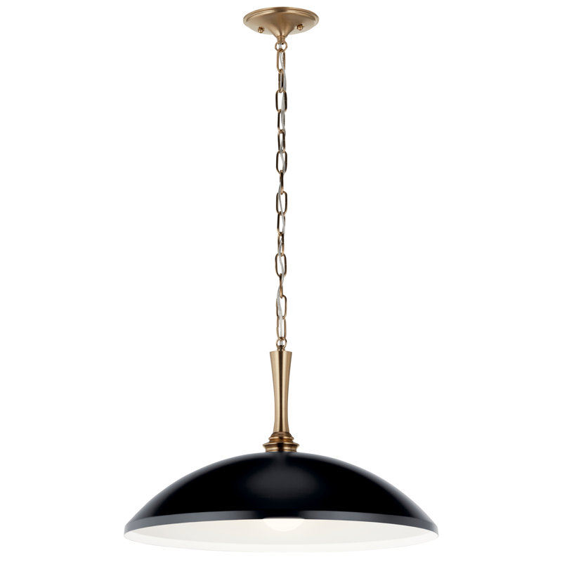 Tonilyn 1 - Light Dome Pendant, 17" H x 12.25 x 20.25" D, Black