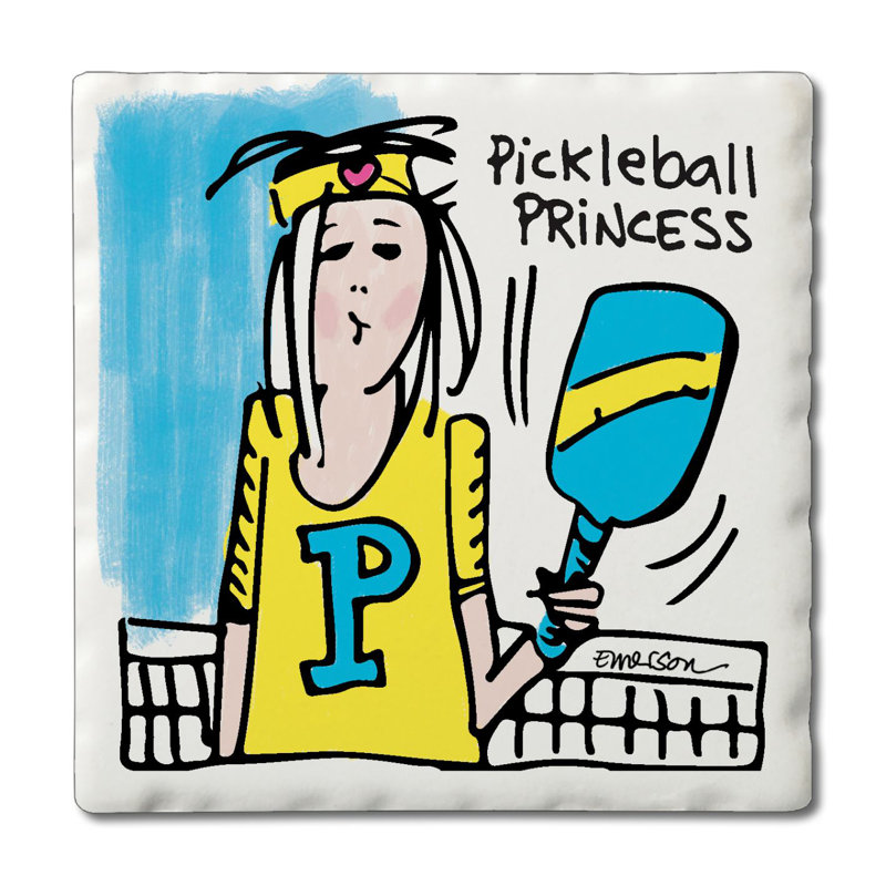 Sous-verre carré simple Pickleball Princess