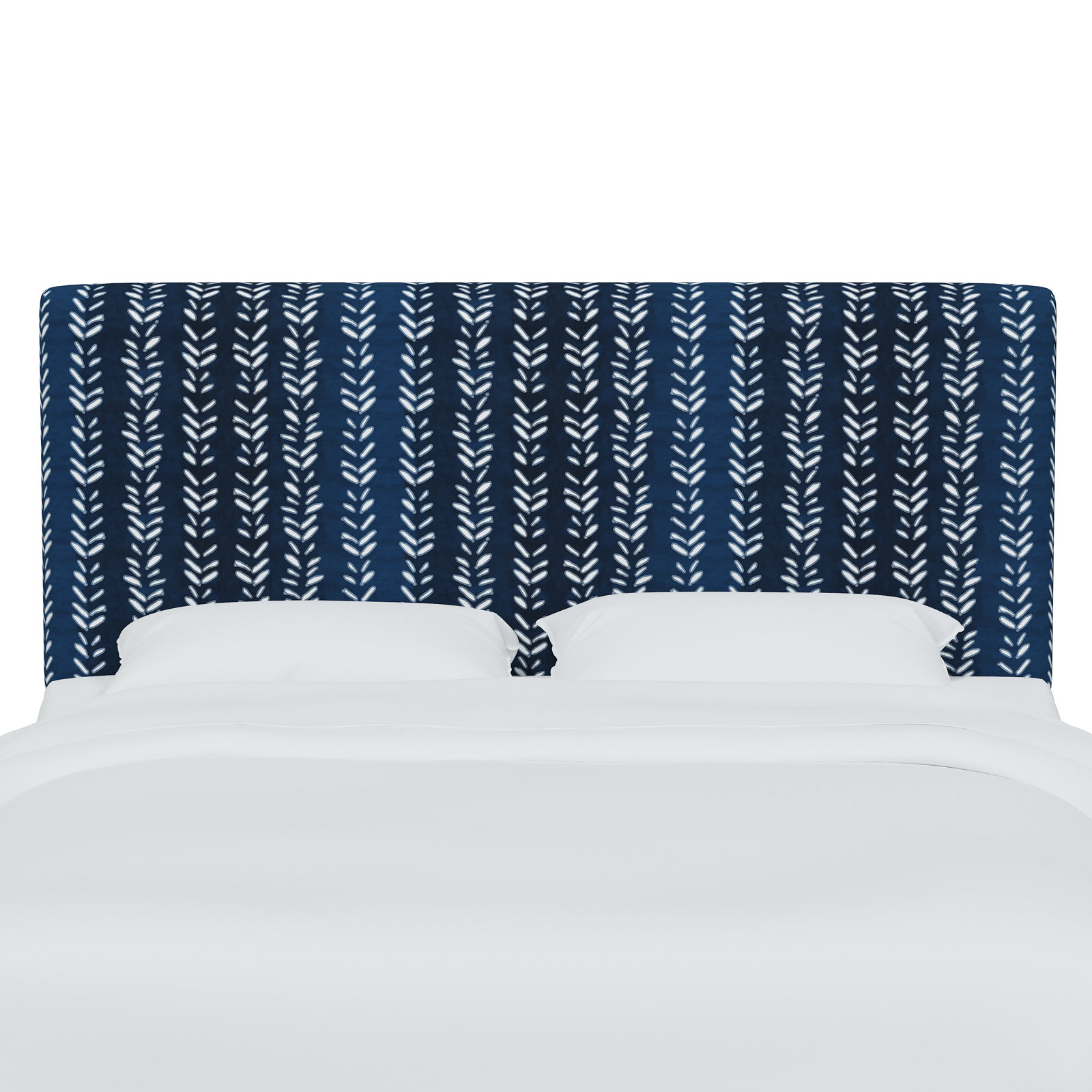 Eisley Upholstered Panel Headboard, Full, Flutter Shibori Indigo