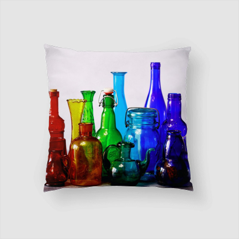 Rainbow Microsuede Reversible Throw Pillow