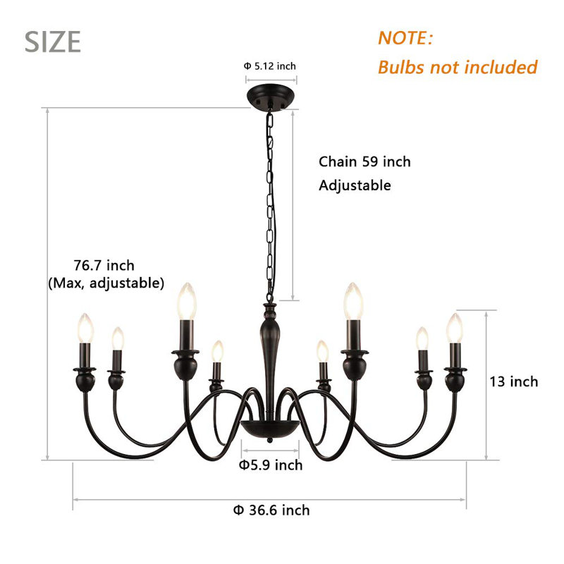  Ariyanah 8 - Light Dimmable Classic / Traditional Chandelier