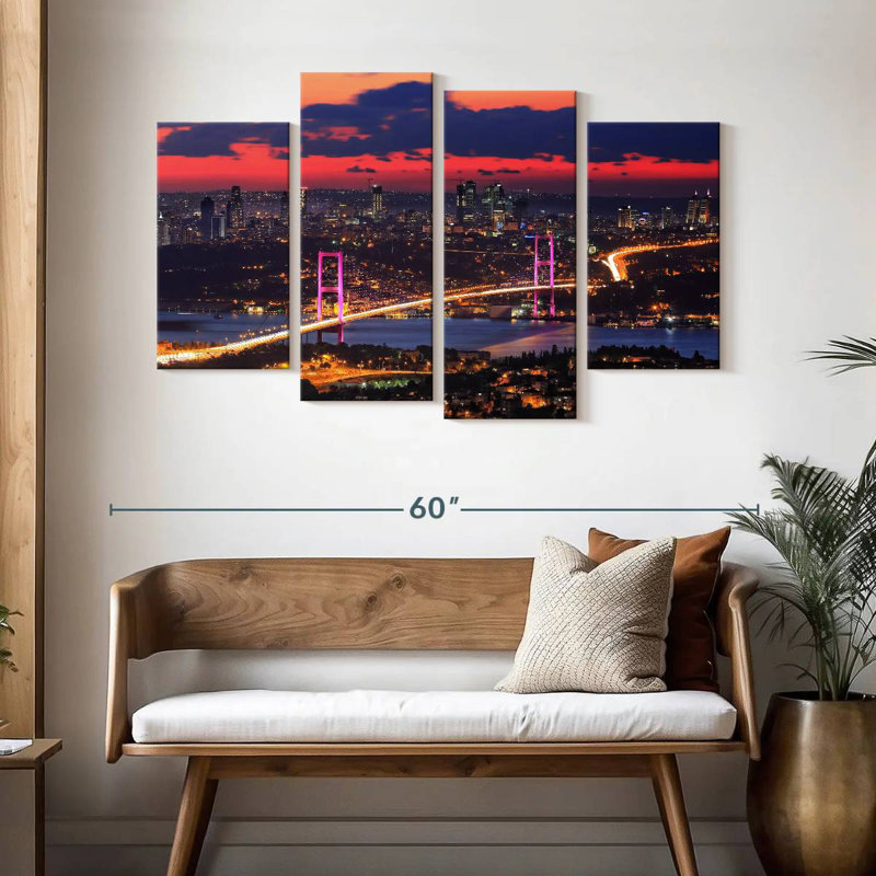Paysage urbain d'Istambul, H 32 po x l 52 po
