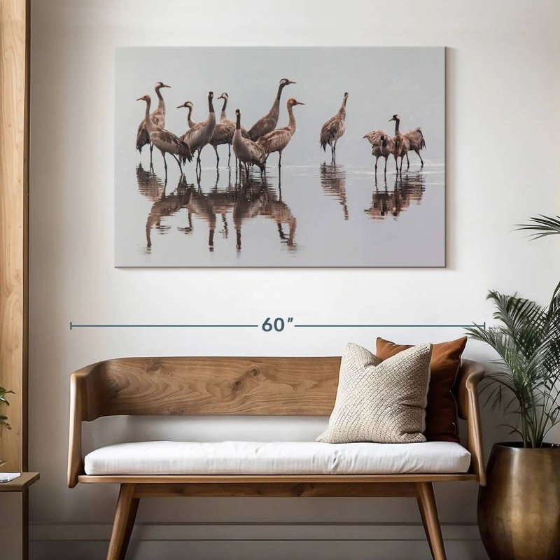 Brampt Sandhill Crane Flock, 32" H x 48" W