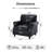 Upholstered Accent Chair Faux Leather Rolled Armchair-450806587