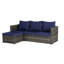 Mobilier de patio 2 pièces - Canapé modulaire d'extérieur tissé avec et - Coussins de dossier robustes-1680052285