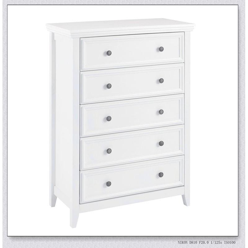 Commode à cinq tiroirs, Blanc