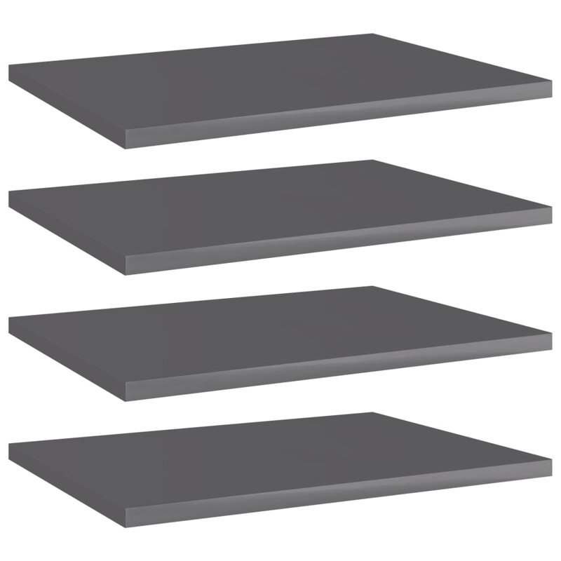Ensemble de 4 tablettes vidaXL, H 0,6 po x l 15,7 po x P 11,8 po, Gris à haute brillance