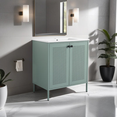 Dearri  30.04'' Single Bathroom Vanity with Ceramic Top
