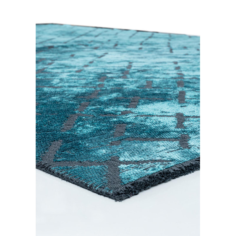 Rapture Abstract Area Rug in Blue, Rectangle 6'7" x 9'10"