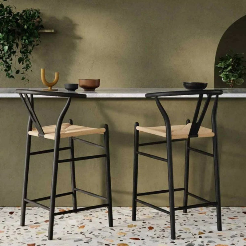 Tabouret de comptoir Willow, Noir