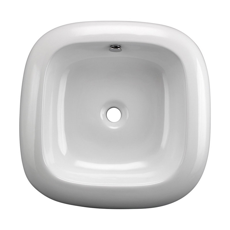Lavabo de salle de bain rectangulaire en porcelaine vitreuse avec trop-plein grade a