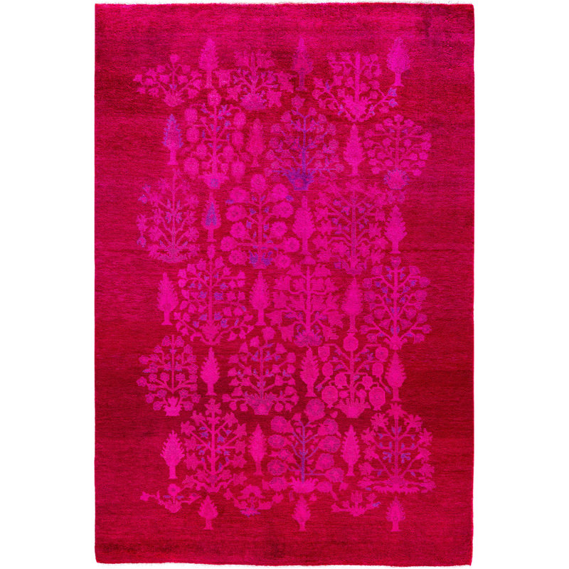 Overdyed One-of-a-Kind 4' 9" X 6' 10" Hand Knotted Area Rug