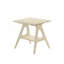 Table de bout avec tablette Mid-Century moderne en bois, finition blanc cassé