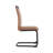 Modern Cantilever Dining Chairs, Brown Faux Leather Upholstered Side Chairs with Black Metal Frame and Back Handle (Set of 4)-92179326