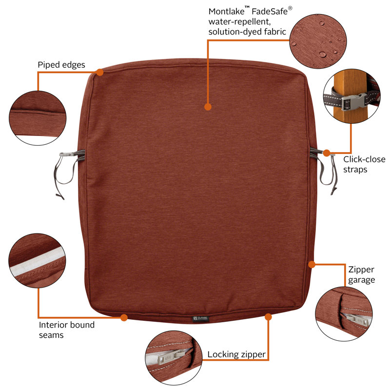 Pina Outdoor 2'' Lounge Chair Cushion Cover, 2" H x 21" W x 23" D, Heather Henna