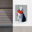 Hiver, lynx rouge, écharpe rouge, art contemporain abstrait, chat, nature, hiver-129145243