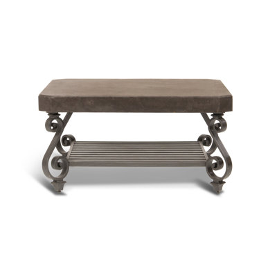 Connor - Outdoor Coffee Table w/ Solid Bluestone Top & Hand Painted Aluminum Base