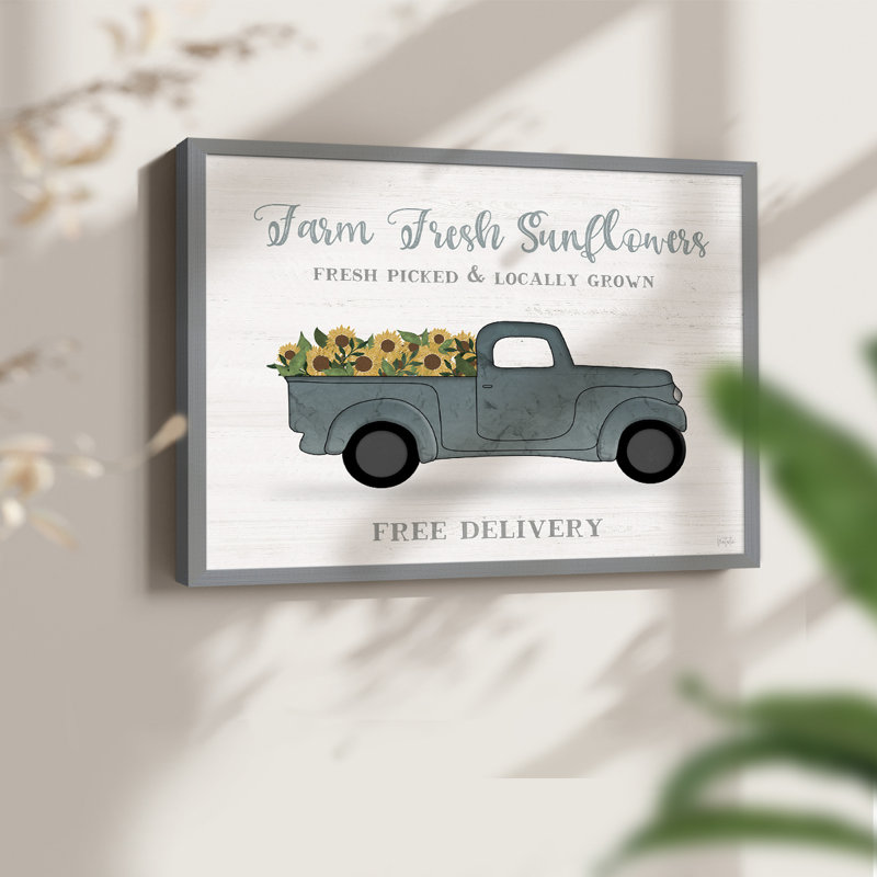 Farmers Market Truck -Framed Print - Restickable