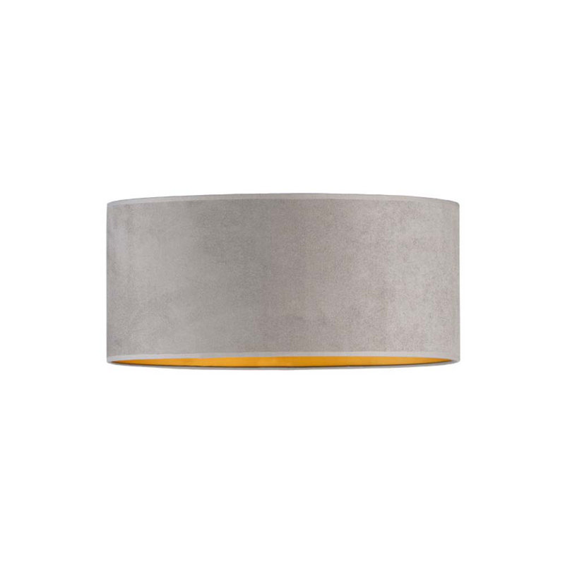 Caitlynn Fabric Flush Mount, Grey/Gold