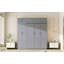 Lit escamotable mural avec bureau, armoire supérieure et tablettes de rangement, lit pliable peu encombrant-1986712198