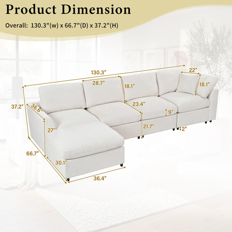 Canapé modulaire modulaire, Beige