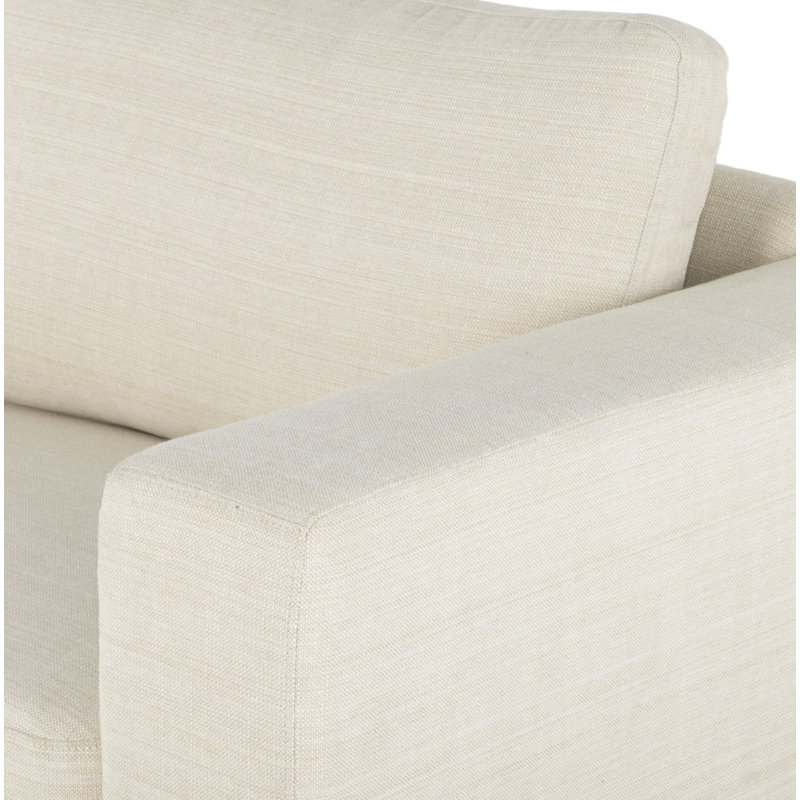 Canapé modulaire avec méridienne Benedict, Accoudoir à gauche (vu de face), Tissu performance natté crème