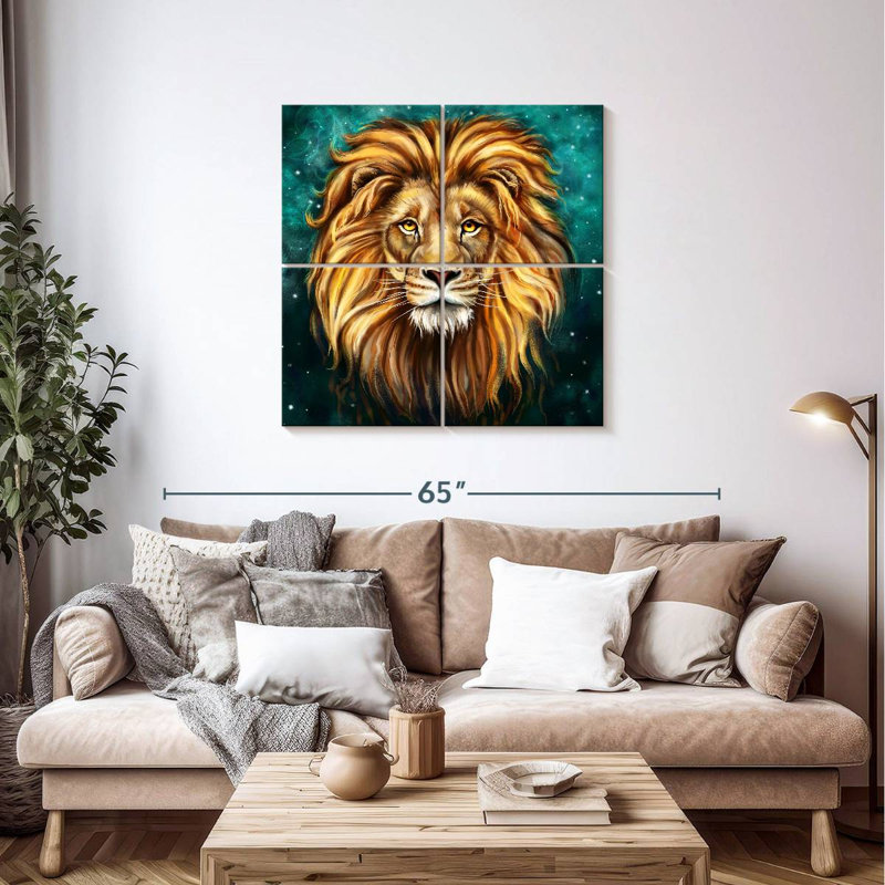 Magnifique tête de lion Brampt, H 38 po x l 38 po