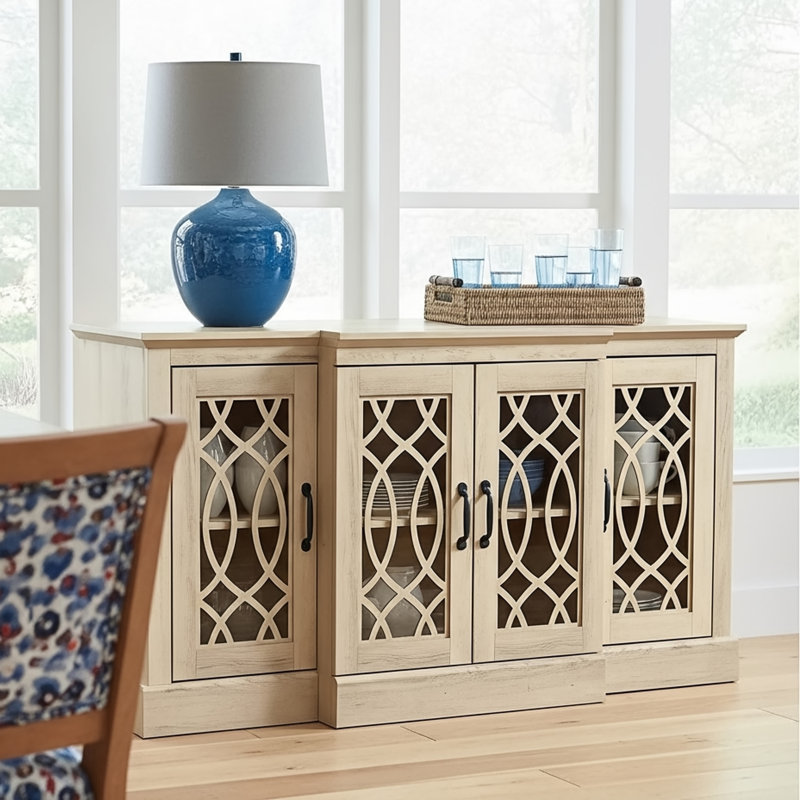 Buffet large 4 portes Eleana, Naturel