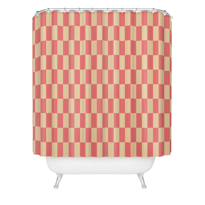 Rideau de douche Ninola Design, Orange Checkered
