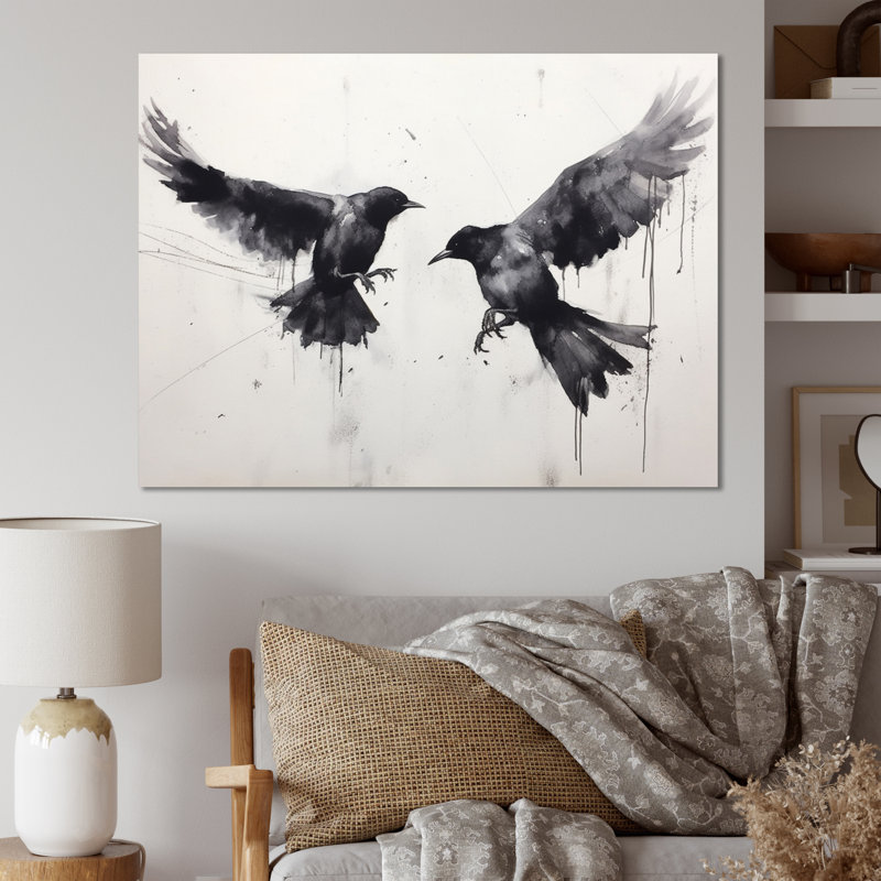 Impression sur toile, corbeau mystique - Mystic Ravens I, H 30 po x l 40 po x P 1,5 po, Toile tendue