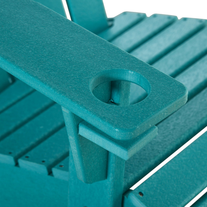 Chaise bleue résistante aux intempéries avec porte-gobelet, capacité de 330 lb, pour les espaces de jardin, de terrasse, de pelouse et de jardin