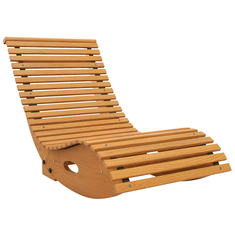 Chaise berçante d'extérieur en bois massif Asharie