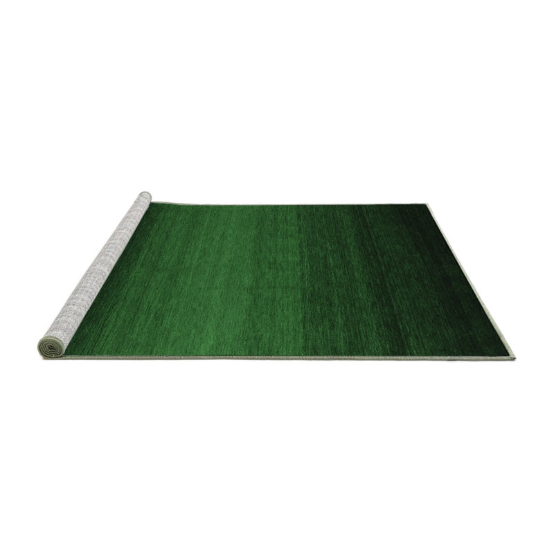 Tapis contemporains vert émeraude lavable à la machine 1788, Carré 5 pi