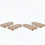 Ensemble de 4 chaises d'extérieur réglables en bois d'acacia avec corde beige et fer naturel (non rembourrées)-1881344751