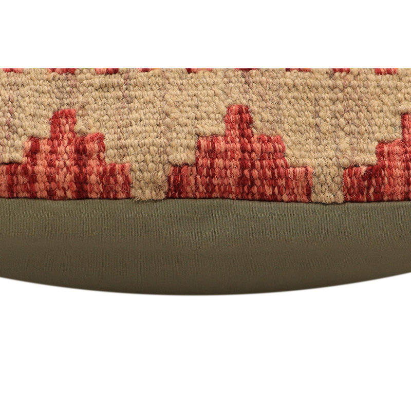 Coussin Boho Chic Hume, H 19 po x l 20 po, Orange / Bleu / Beige