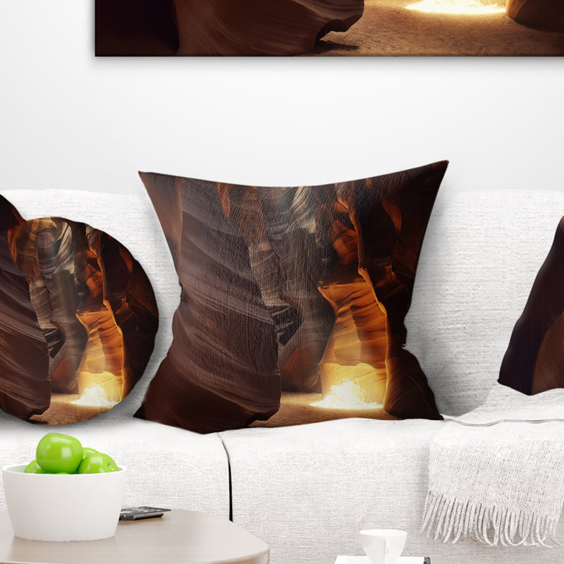 Coussin Sunbeam In Antelope Canyon, 16 po x 1 po, Coussin décoratif