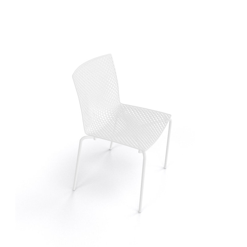 Fuller Premium All-Weather Wicker Outdoor Stacking Dining Side Chair, White