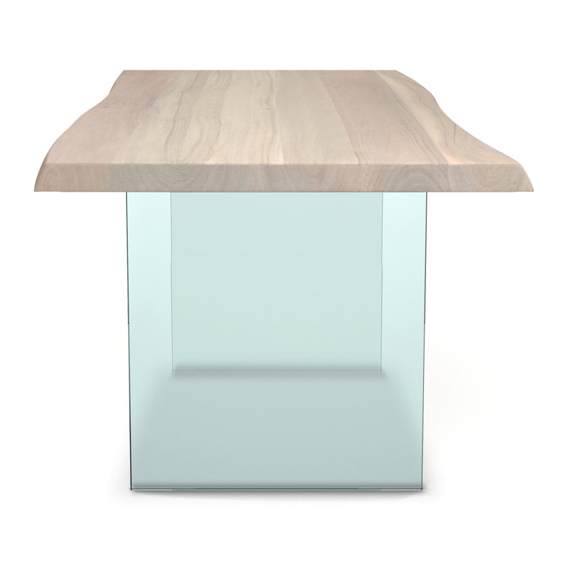 Brooks Solid Wood Dining Table, White Wash, 29.75"H x 92"L x 40"W