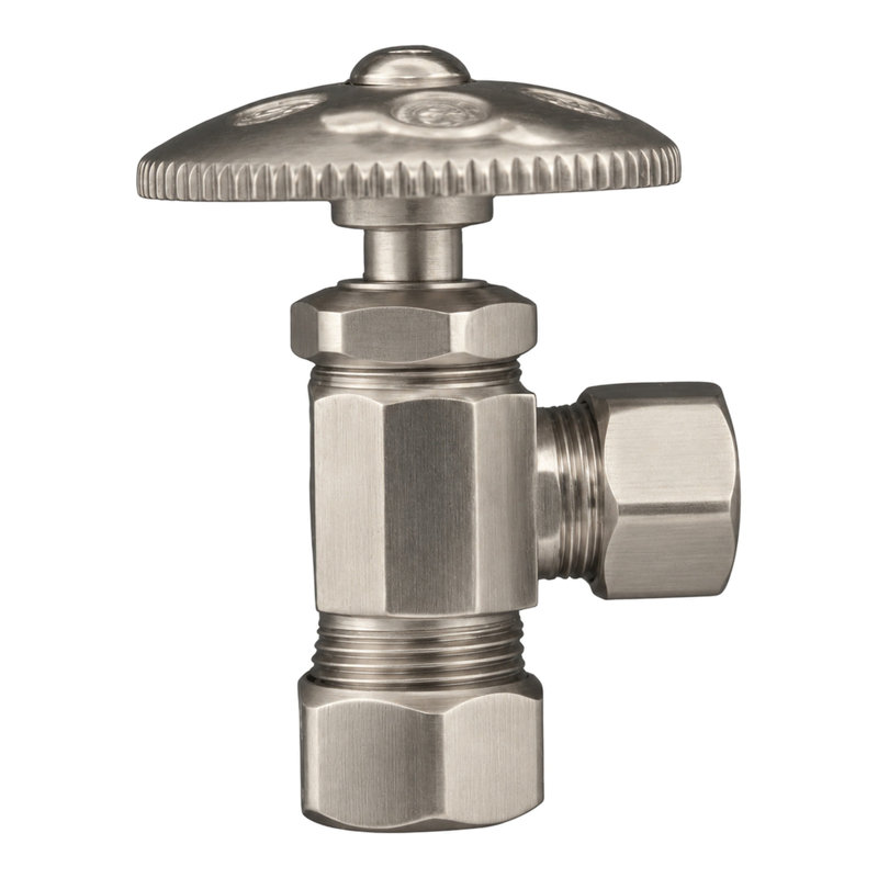 Angle Stop with 1/2" Compression, Matte Nickel