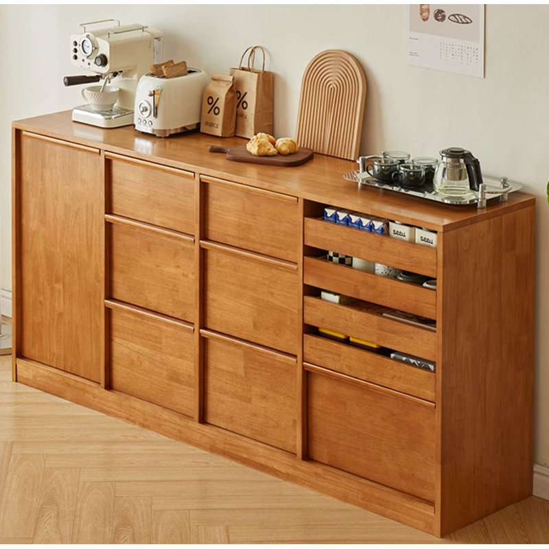 Light Luxury Style Large Capacity Rubberwood Sideboard